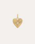 GROOVY DIAMOND HEART RAYS HINGED CHARM