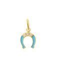 DIAMOND HORSESHOE PENDANT / TURQUOISE