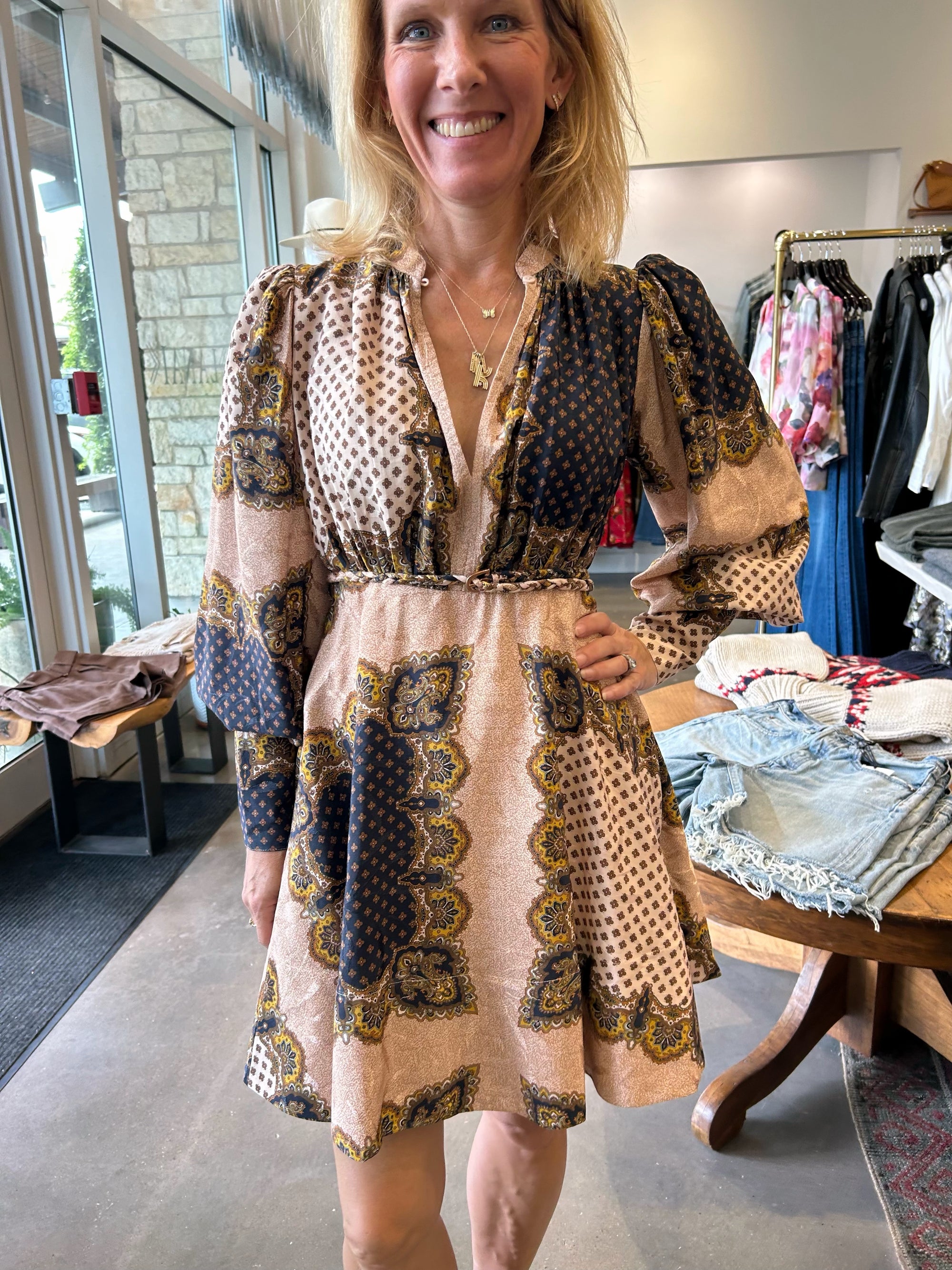 JACQUARD MINI DRESS