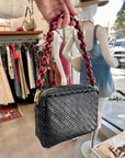 SHORTIE STRAP IN BLACK/RED CHECKER