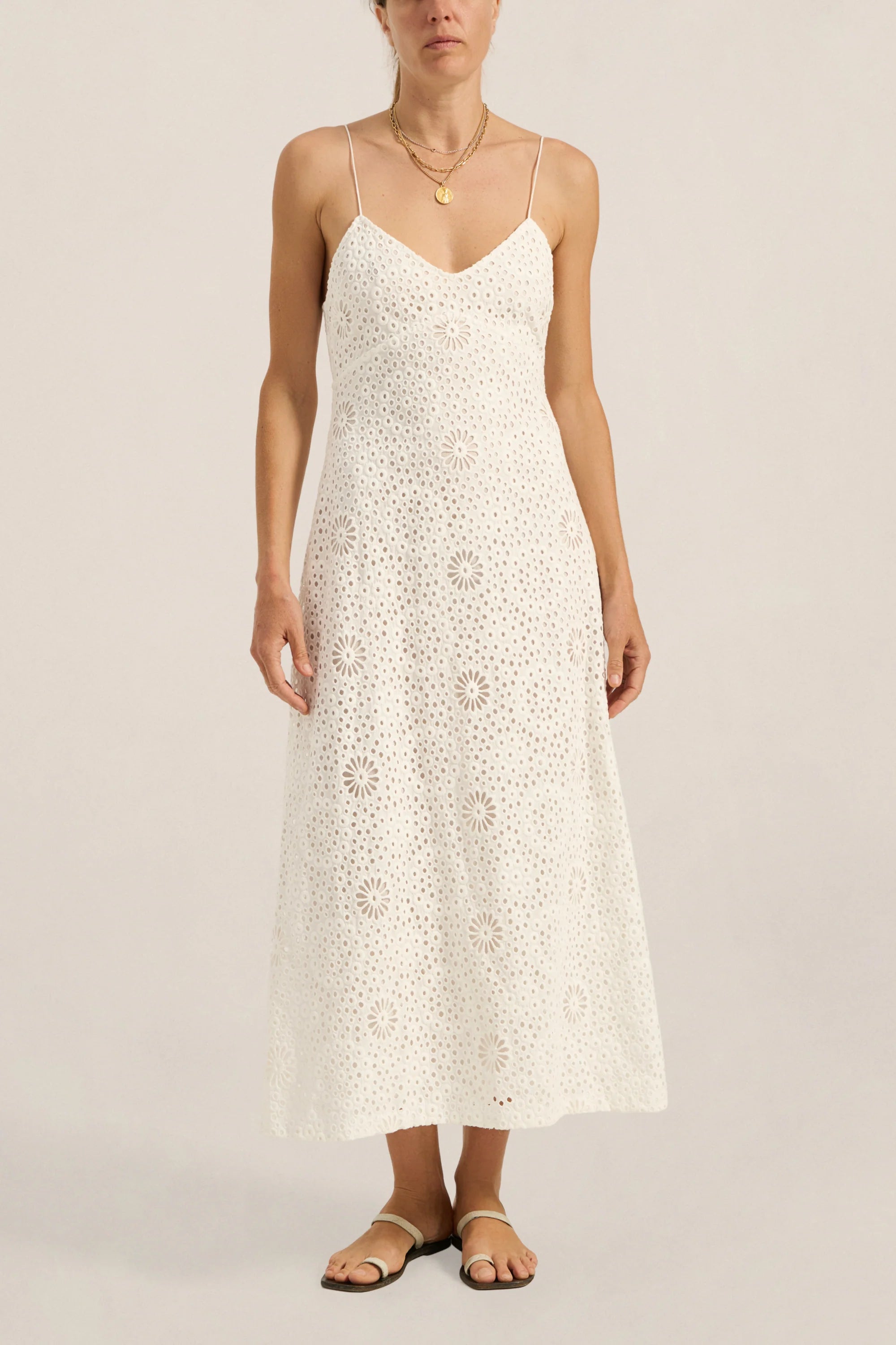 INO DRESS IN WHITE EYELET – LANAI