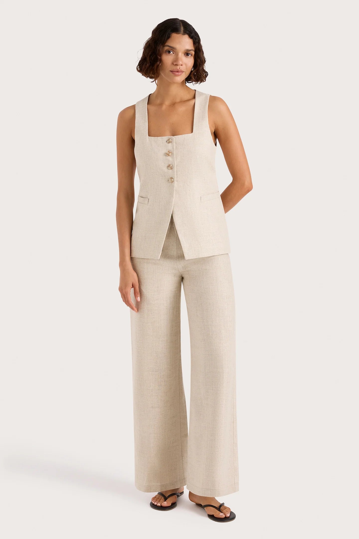 JACKIE VEST IN NATURAL