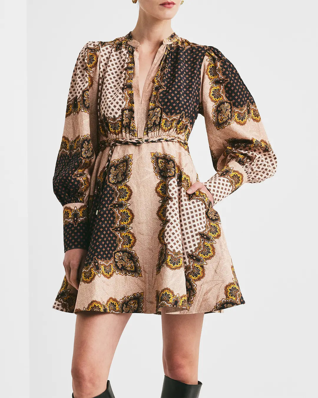 JACQUARD MINI DRESS
