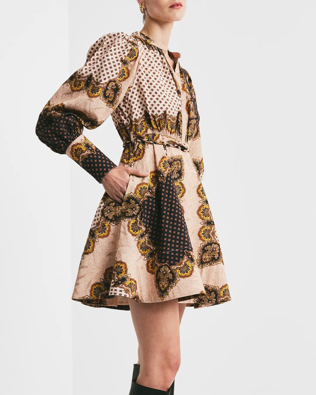 JACQUARD MINI DRESS