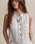 KATJA TOP IN SAGE STRIPE