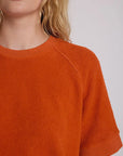 ZIGGY SHORT SLEEVE SWEATSHIRT IN BURNT ORANGE
