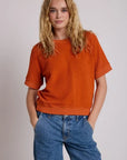 ZIGGY SHORT SLEEVE SWEATSHIRT IN BURNT ORANGE
