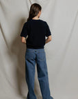 ZIGGY SHORT SLEEVE SWEATSHIRT IN NAVY