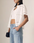 LINEN EYELET SHIRT