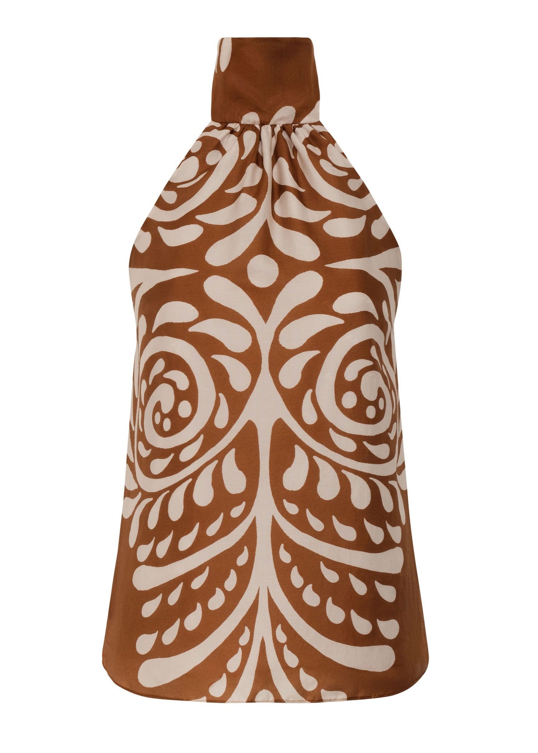 MAGDALENA BLOUSE IN BROWN ARABESQUE
