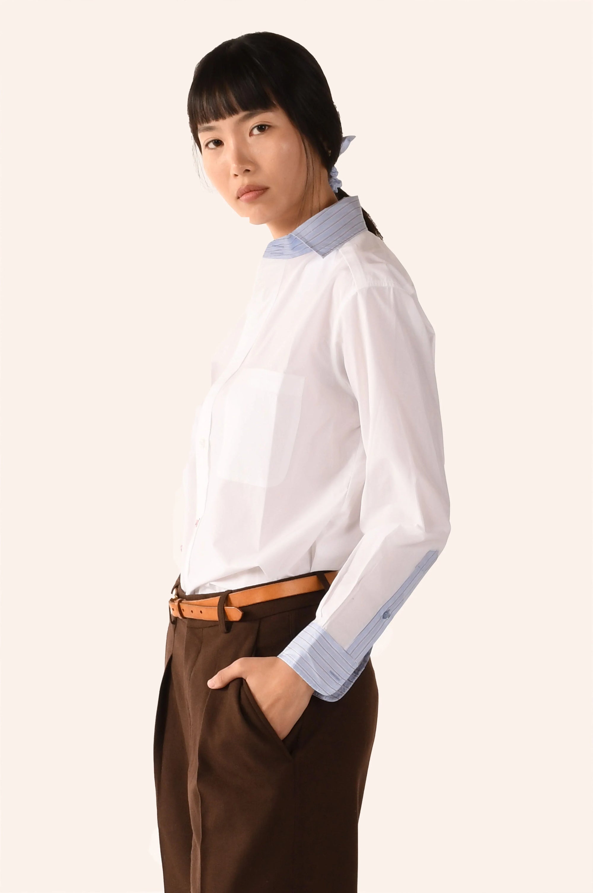 MEN'S SHIRT IN OPTIC WHITE W/SUSSEX STRIPE