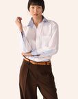 MEN'S SHIRT IN OPTIC WHITE W/SUSSEX STRIPE