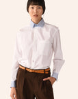 MEN'S SHIRT IN OPTIC WHITE W/SUSSEX STRIPE