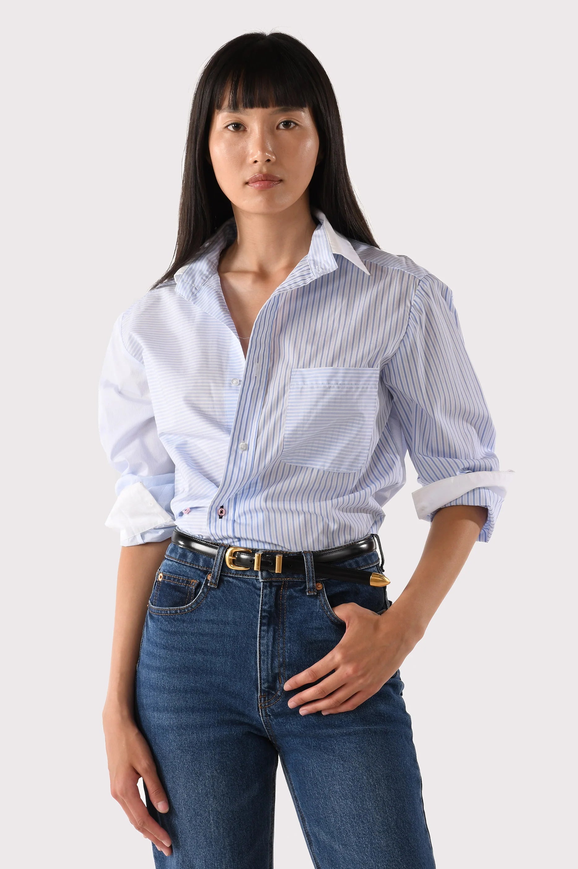 MEN'S SHIRT IN SCRAPPY STRIPE