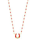 16.5" MINI DIAMOND HORSESHOE POPPY NECKLACE