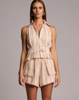 MIRA SHORTS IN PEACH STRIPE