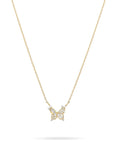 MIXED DIAMOND BUTTERFLY NECKLACE