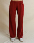 NORA FRENCH TERRY PANT IN RUBY RED