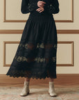 ROSETTE CROCHET CANARY SKIRT IN BLACK
