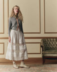 ROSETTE CROCHET CANARY SKIRT IN CREAM