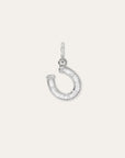 SILVER BAGUETTE DIAMOND HORSESHOE HINGED CHARM