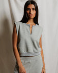 SLOANE MUSCLE TANK IN HEATHER GREY