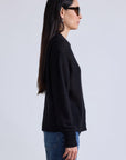 SOFTEST TISSUE WEIGHT SWEATER IN BLACK