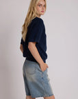 ZIGGY SHORT SLEEVE SWEATSHIRT IN NAVY