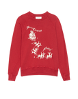 COLLEGE SWEATSHIRT IN RED WITH SLEIGH GRAPHIC