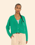 TRUDIE CARDIGAN IN GULF GREEN
