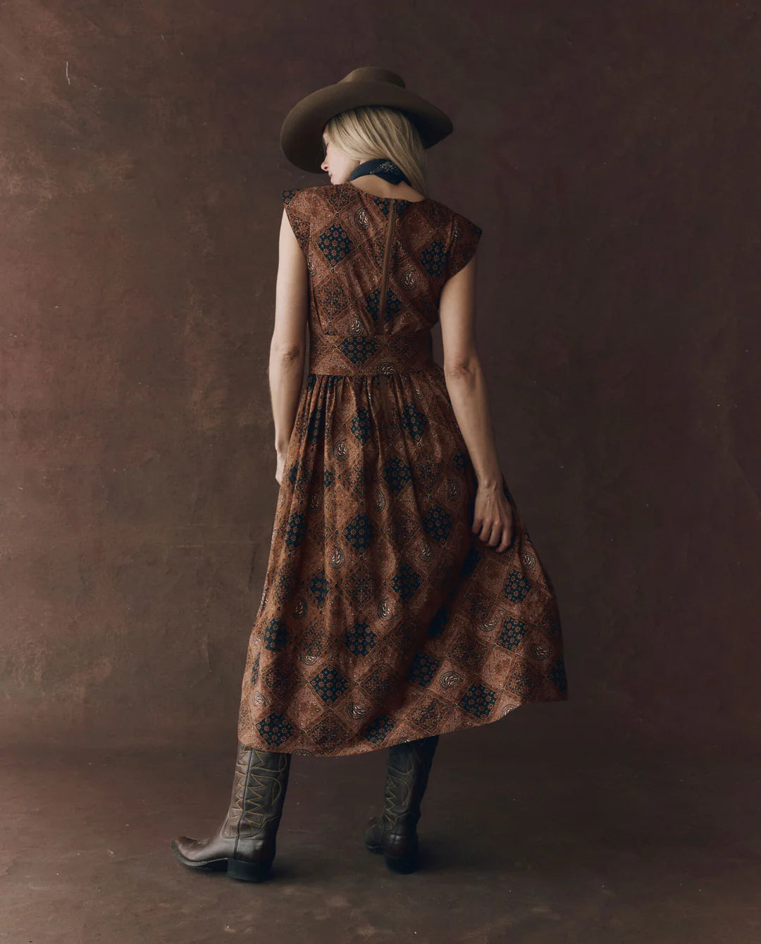 TULSA DRESS IN GEO BANDANA