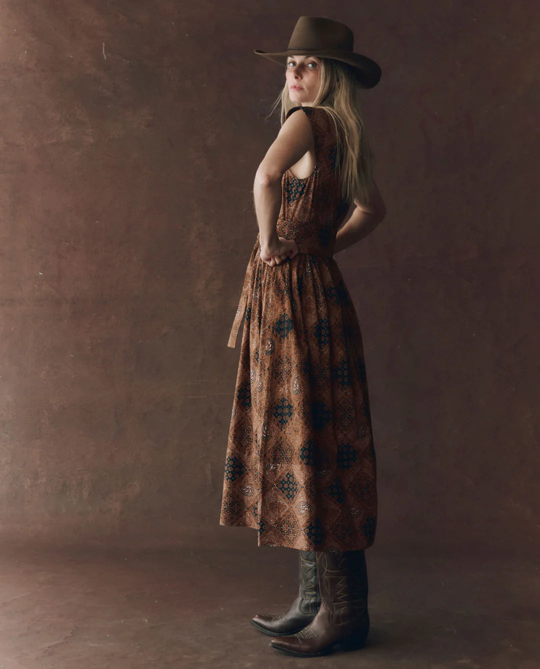 TULSA DRESS IN GEO BANDANA