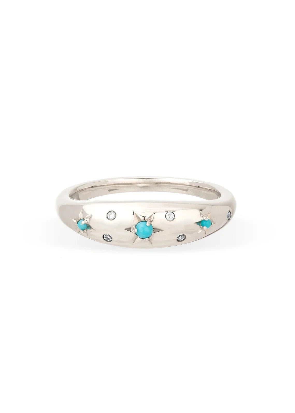 CELESTIAL TURQUOISE & DIAMOND DOME RING