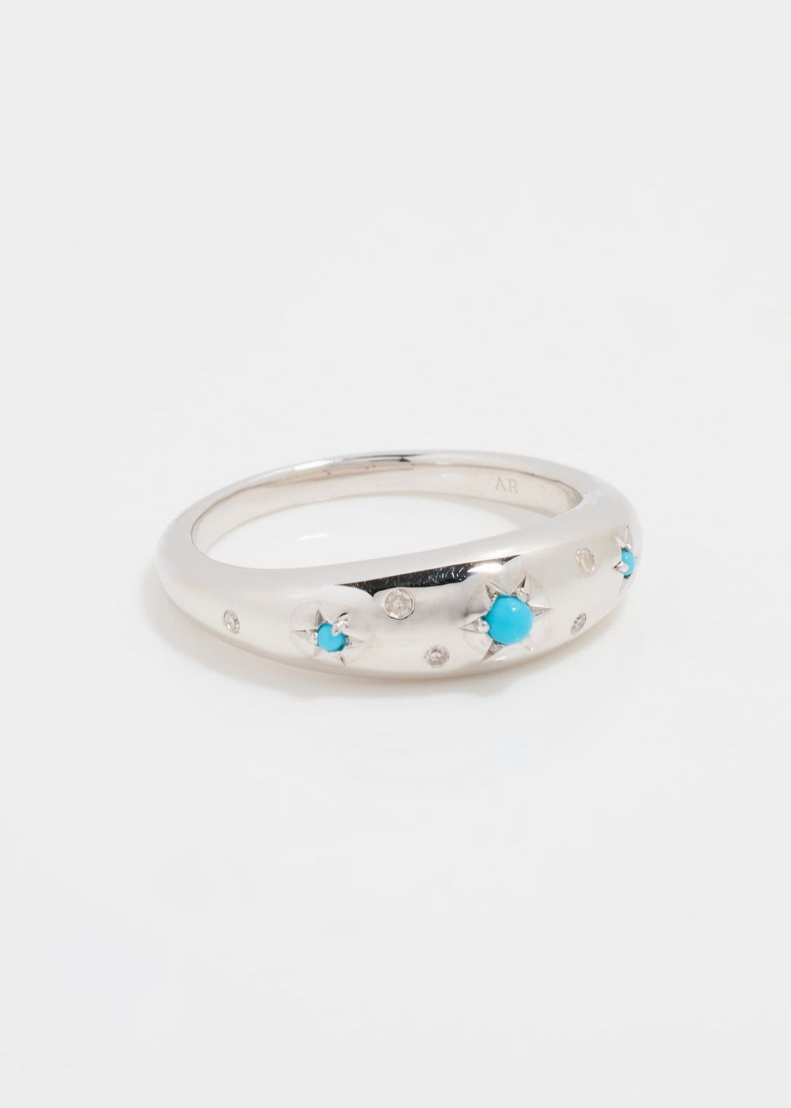 CELESTIAL TURQUOISE & DIAMOND DOME RING