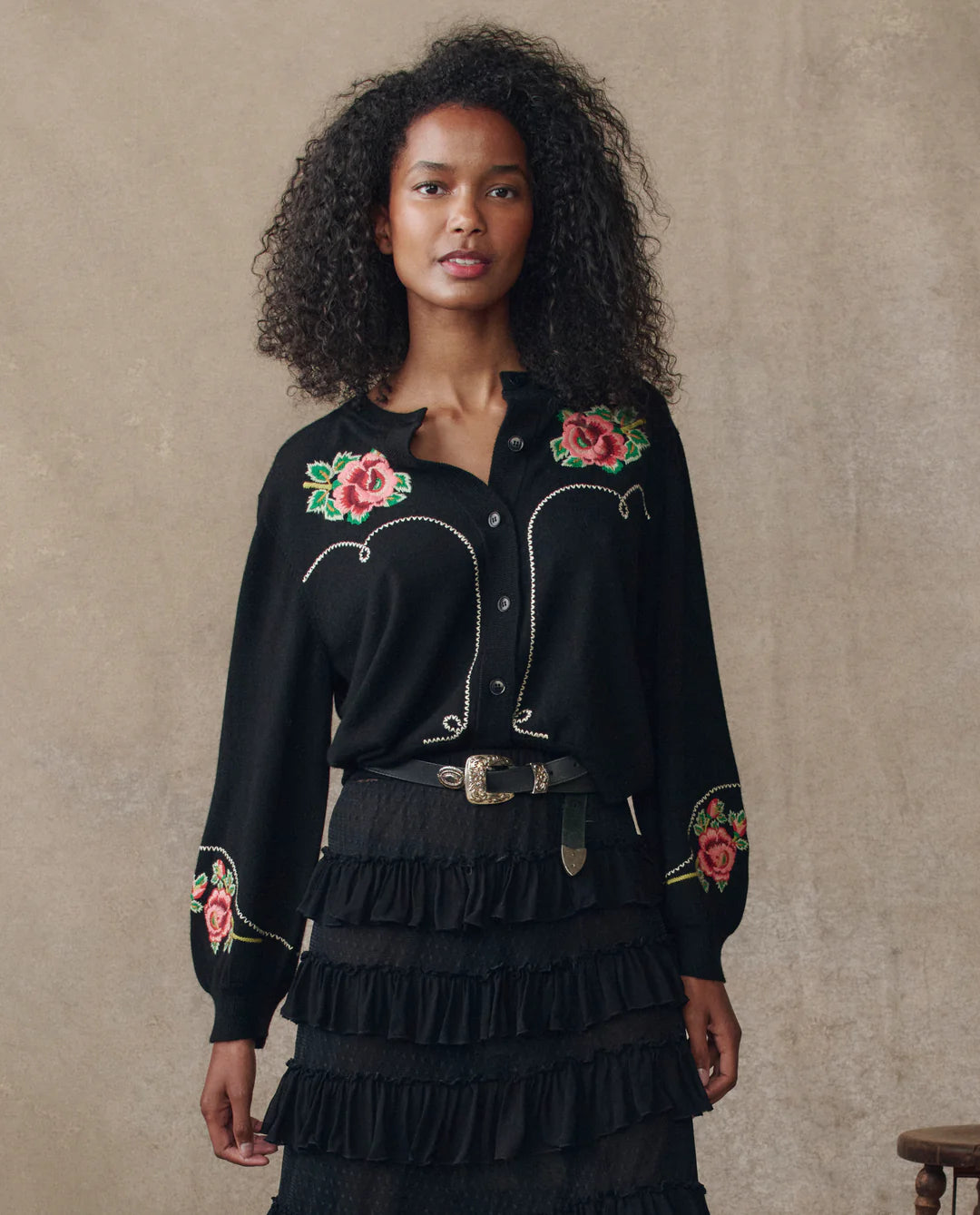 HEIRLOOM ROSE WESTERN CARDIGAN