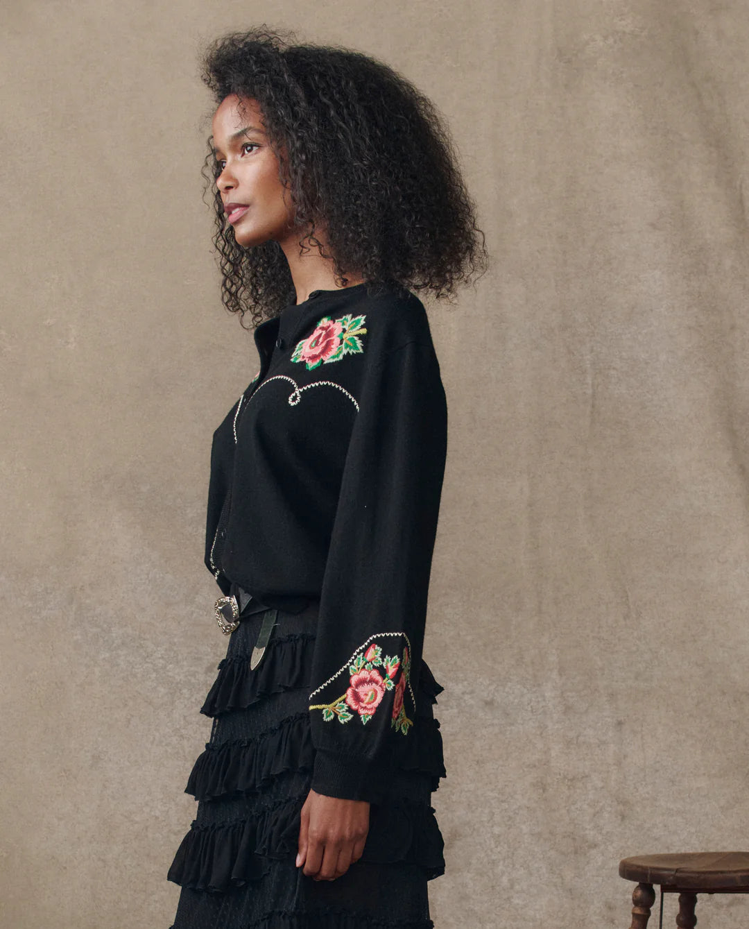 HEIRLOOM ROSE WESTERN CARDIGAN