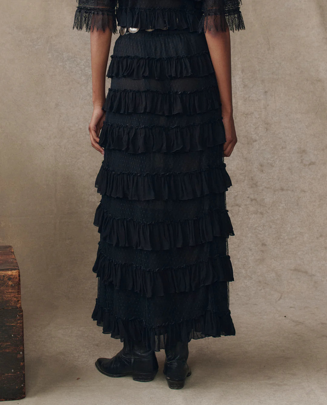 WINTER MESH FLOUNCE SKIRT