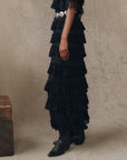 WINTER MESH FLOUNCE SKIRT