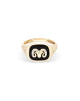 ZODIAC CERAMIC + DIAMOND SIGNET RING