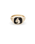ZODIAC CERAMIC + DIAMOND SIGNET RING