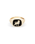 ZODIAC CERAMIC + DIAMOND SIGNET RING
