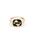ZODIAC CERAMIC + DIAMOND SIGNET RING