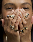ZODIAC CERAMIC + DIAMOND SIGNET RING