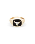 ZODIAC CERAMIC + DIAMOND SIGNET RING