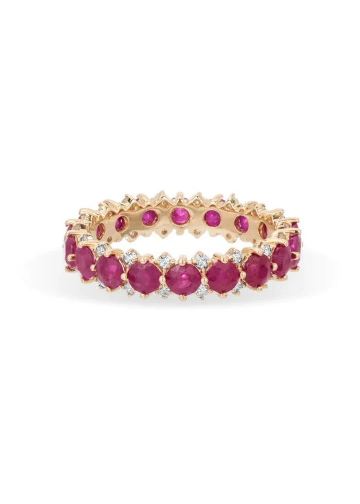 RUBY + DIAMOND ROUNDS ETERNITY RING