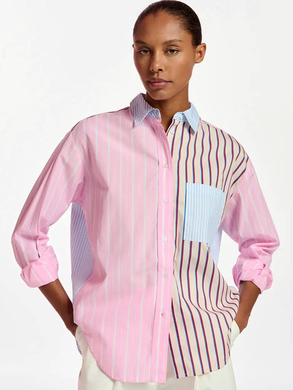 FAMILLE PATCHWORK SHIRT IN PINK