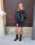 OVERSIZED LEATHER BOMBER JACKET