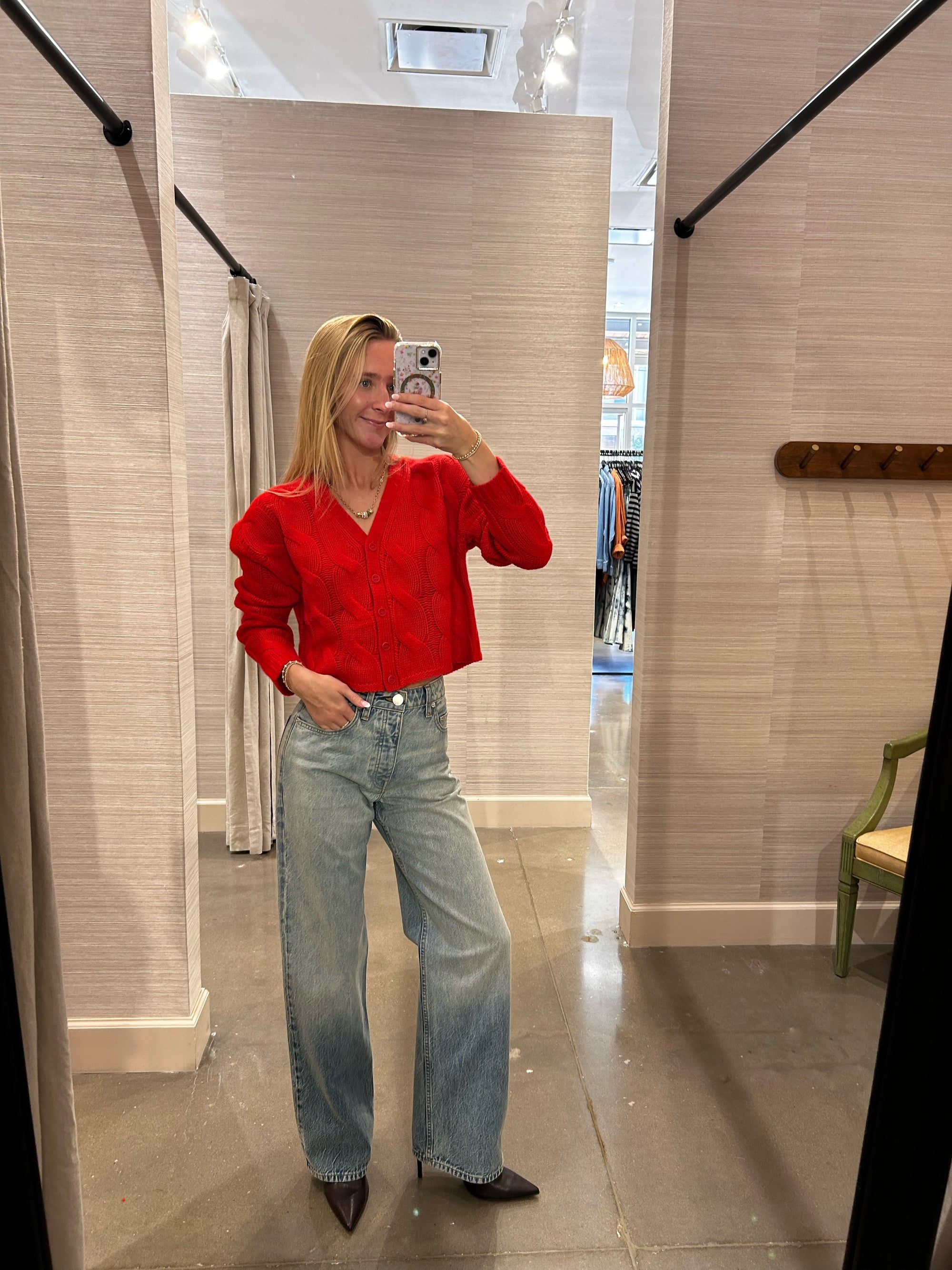 JOLIE CARDIGAN IN SCARLET