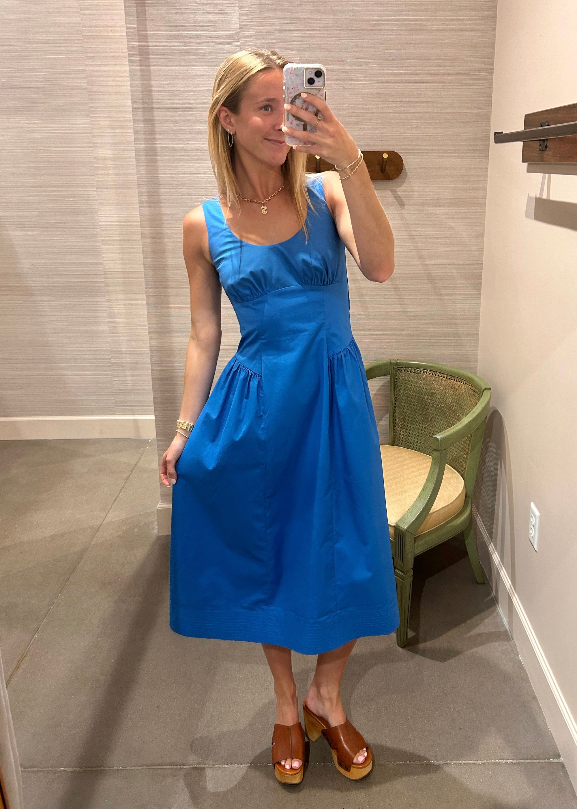 ZURI DRESS IN PEACOCK BLUE