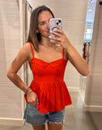 VERSE TOP IN HOT RED